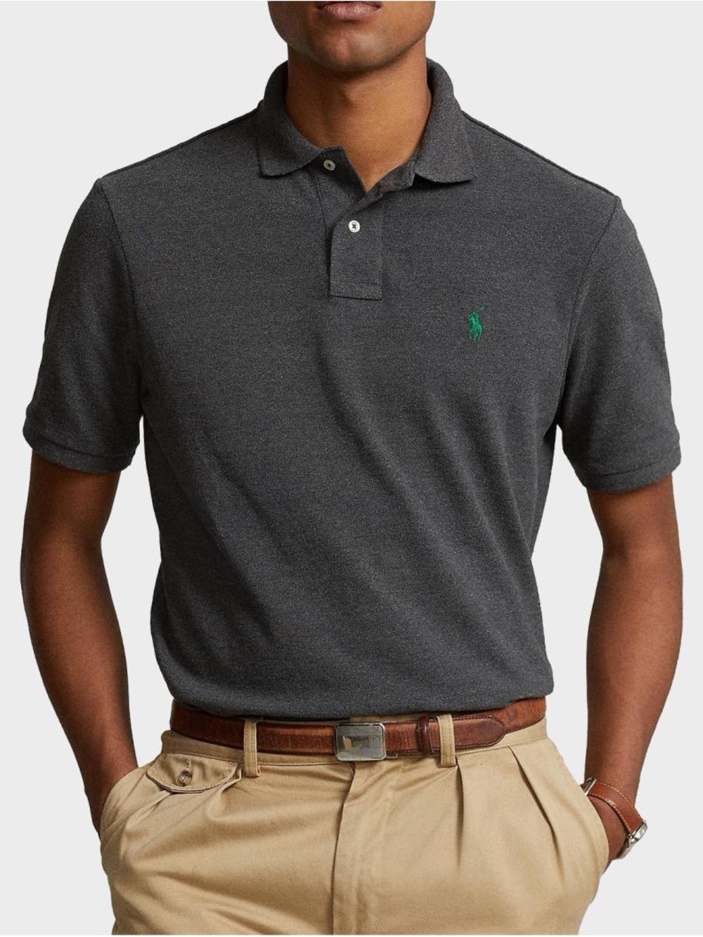 Ralph Lauren Charcoal Polo with Green Pony